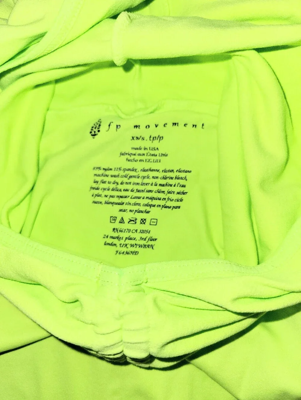 NWOT Free People Movement Good Karma Seamless Lightweight Hoodie XS/Small Neon